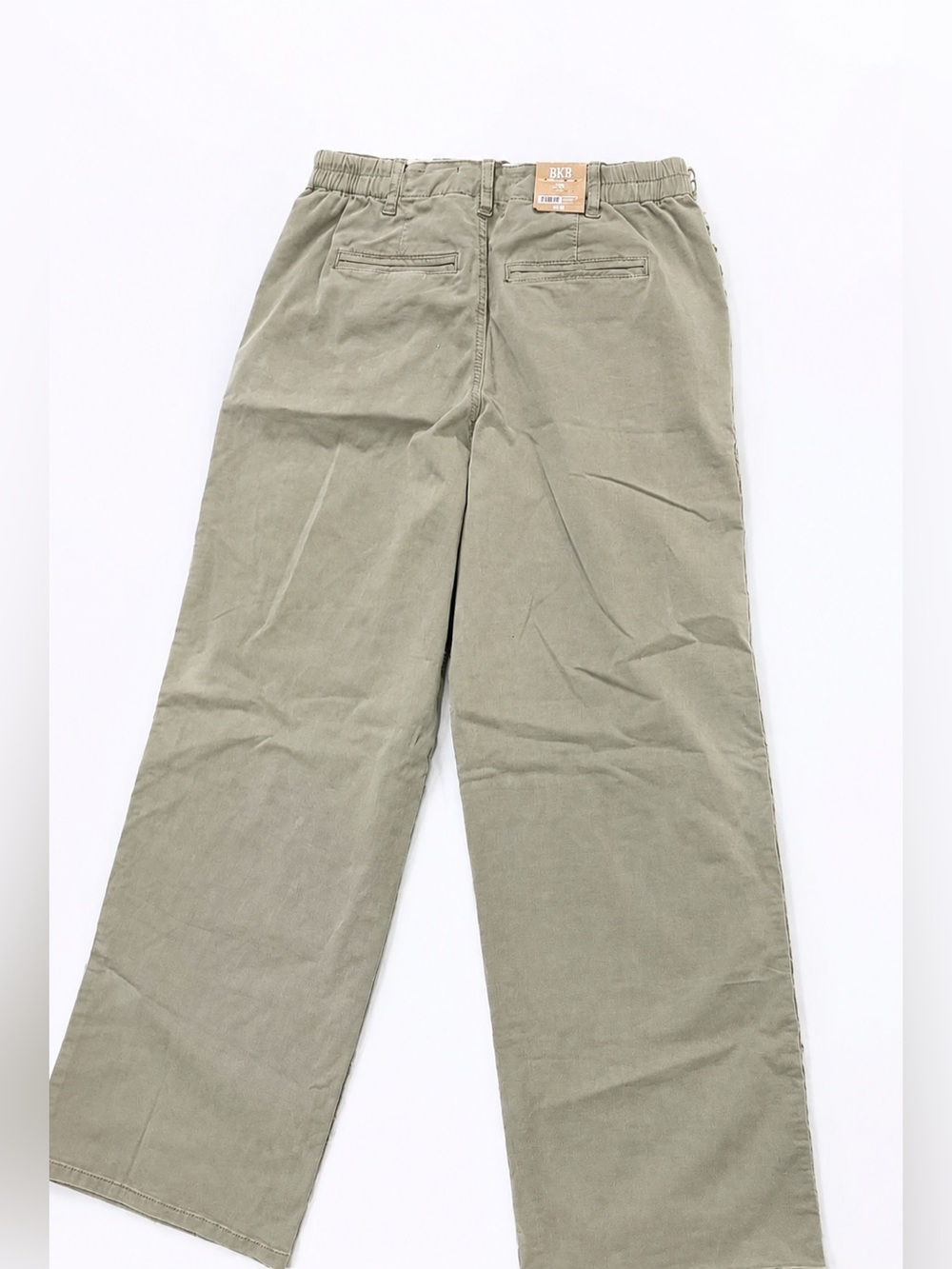 NWT BKE Women's Olive Green Wide Leg Pants Elastic Waist Size 29x32